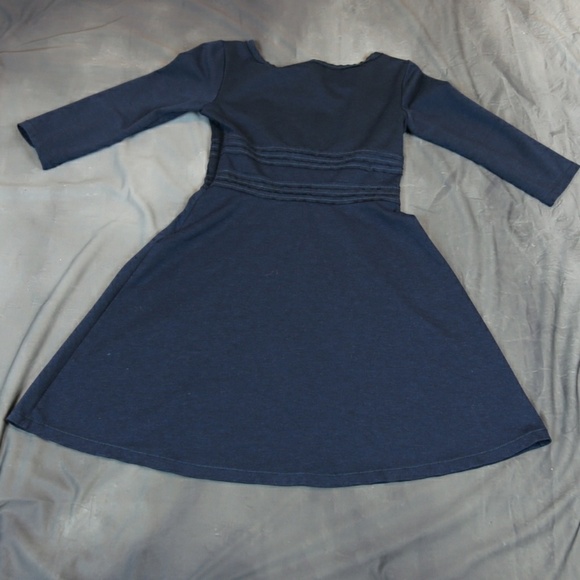 Max Studio 3/4 sleeve a-line navy dress S - Picture 2 of 4